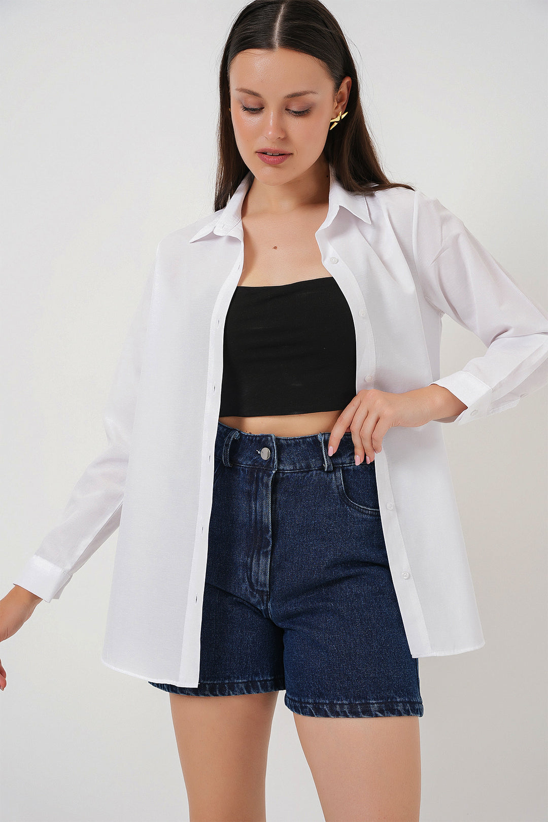 BGD Women Woman Long Sleeve Basic T-Shirt 20279 - White - Coventry