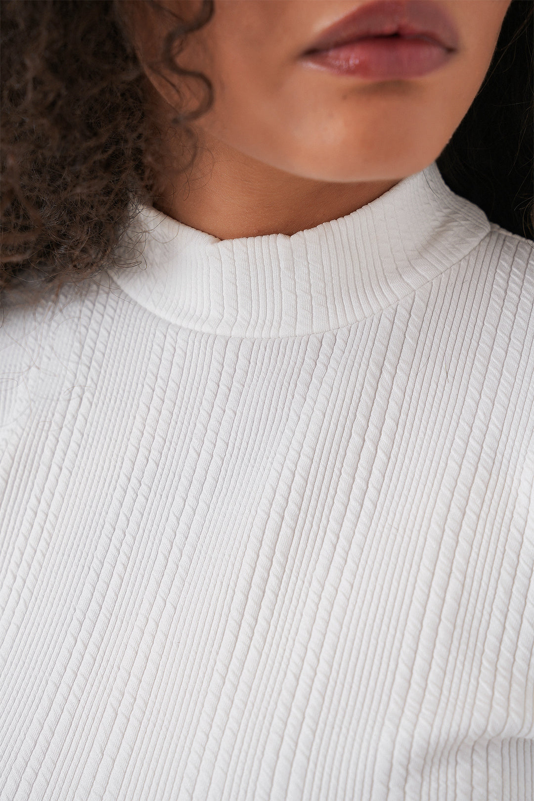 BGD Women Women's Long Sleeve Ribbed Bodysuit 976 - White - East Lansing