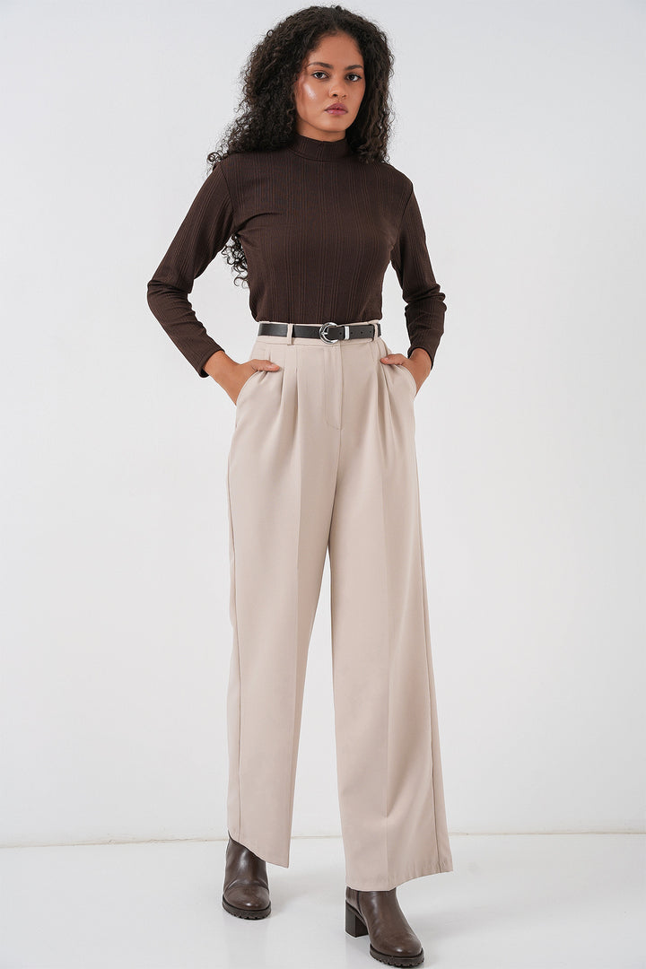 BGD Women Women's Long Sleeve Ribbed Bodysuit 976 - Brown - Albstadt