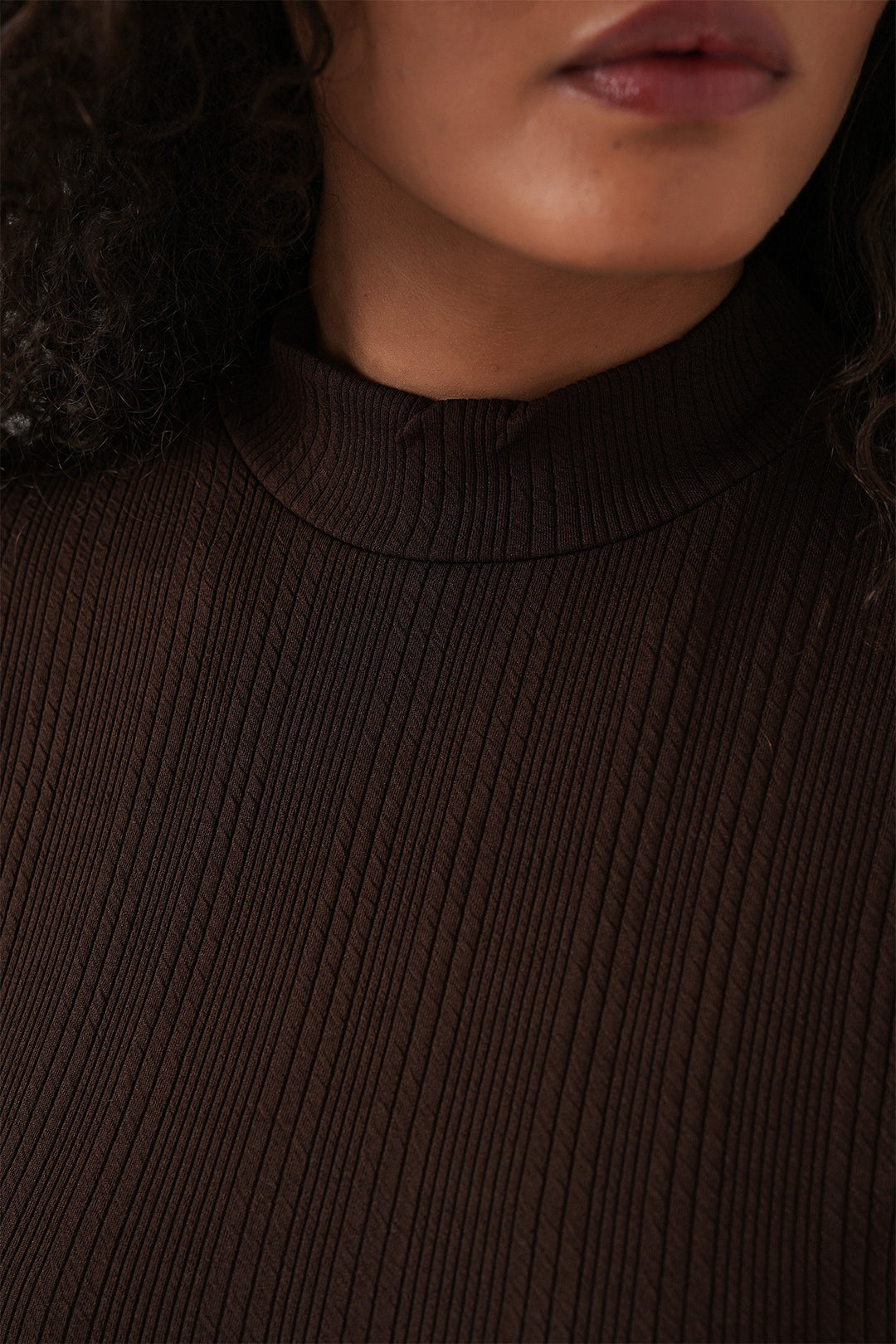 BGD Women Women's Long Sleeve Ribbed Bodysuit 976 - Brown - Albstadt