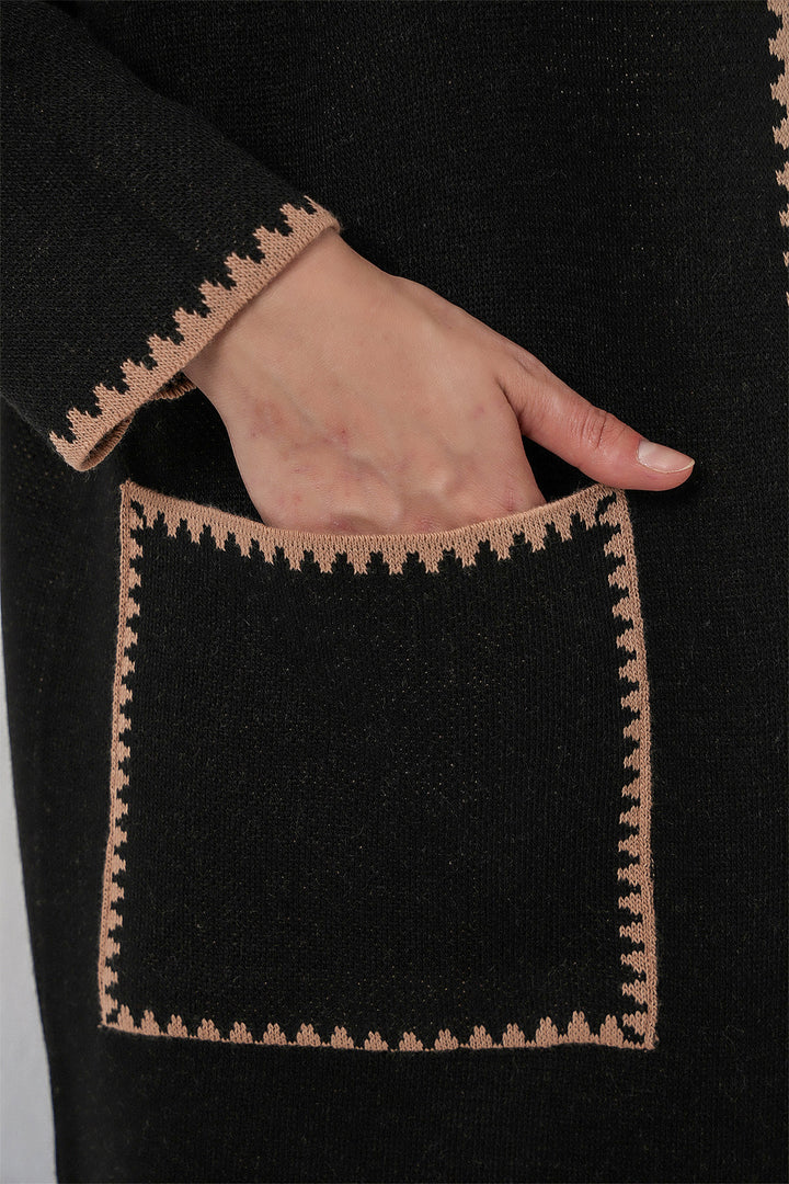 BGD Women Woman Long Oversized Knit Cardigan 15962 - Black - Norwich