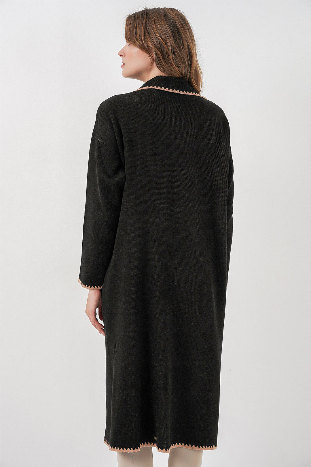 BGD Women Woman Long Oversized Knit Cardigan 15962 - Black - Norwich