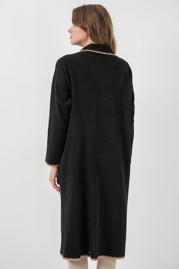 BGD Women Woman Long Oversized Knit Cardigan 15962 - Black - Norwich