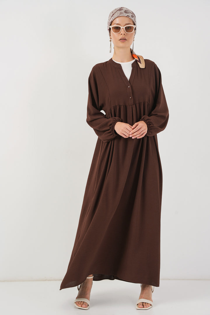 BGD Women Woman Long Hijab Dress 2525 - Brown - Belleville