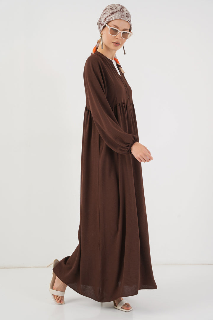 BGD Women Woman Long Hijab Dress 2525 - Brown - Belleville