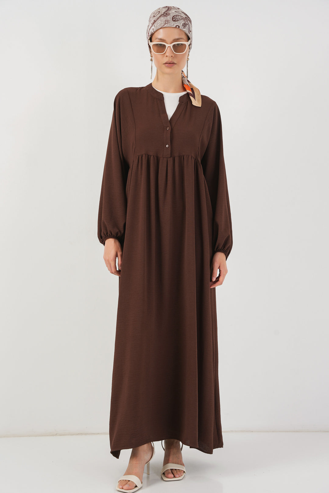 BGD Women Woman Long Hijab Dress 2525 - Brown - Belleville