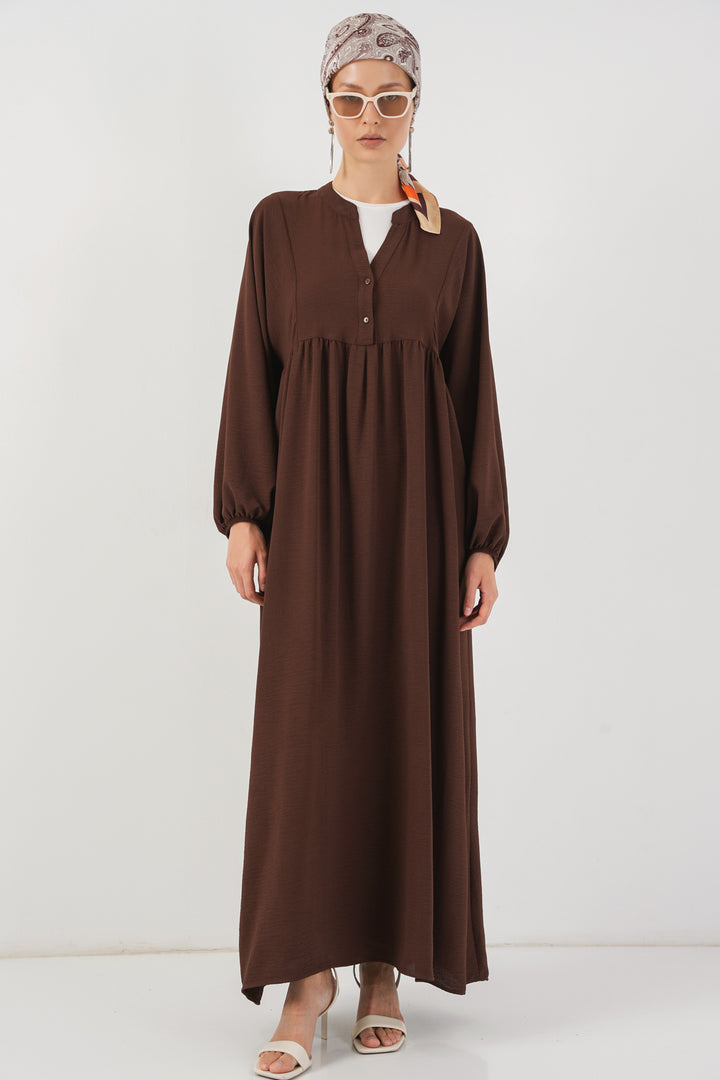 BGD Women Woman Long Hijab Dress 2525 - Brown - Belleville