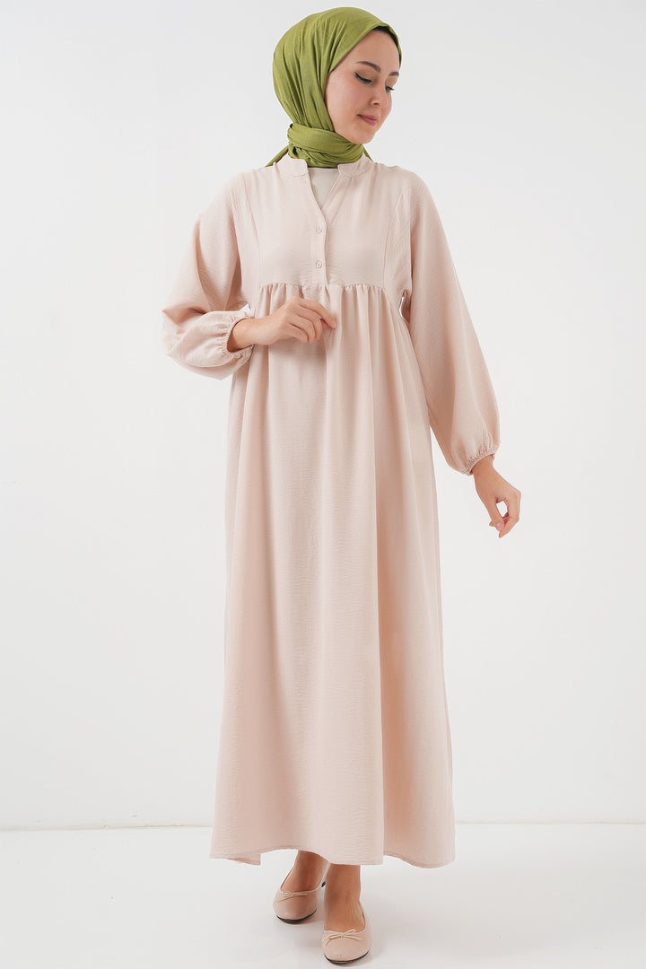 BGD Women Woman Long Hijab Dress 2525 - Cream - Fuenlabrada