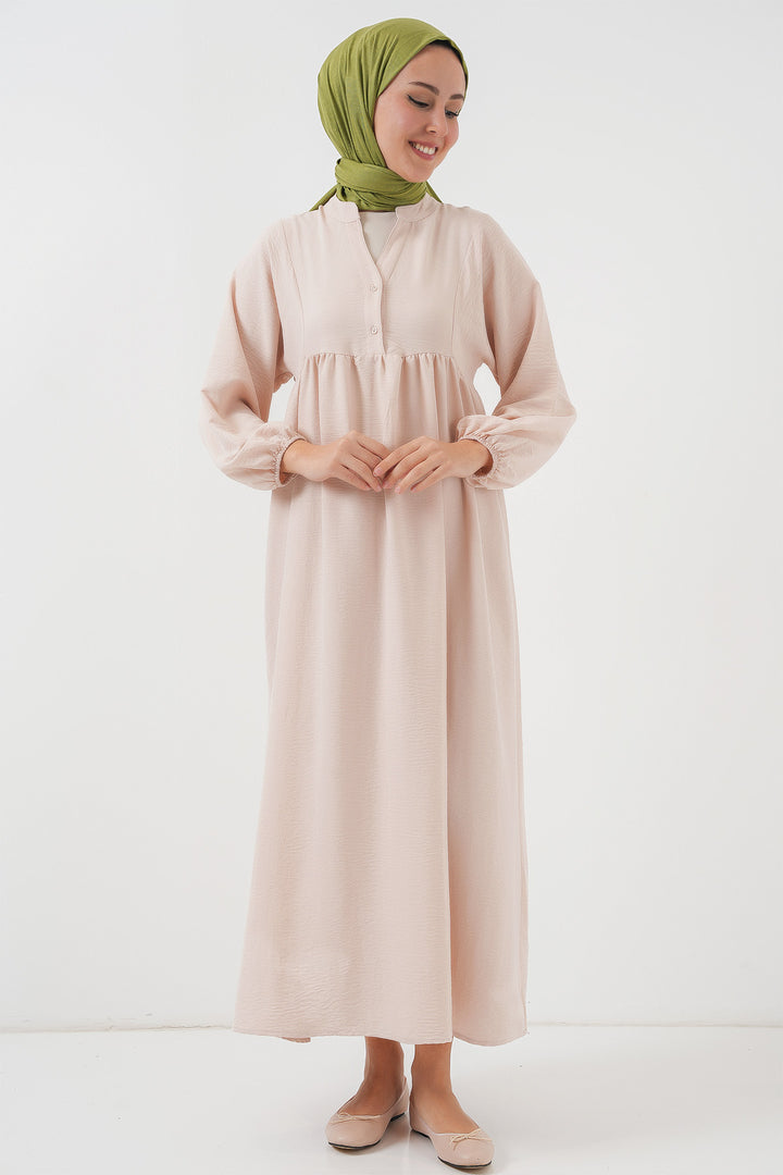 BGD Women Woman Long Hijab Dress 2525 - Cream - Fuenlabrada
