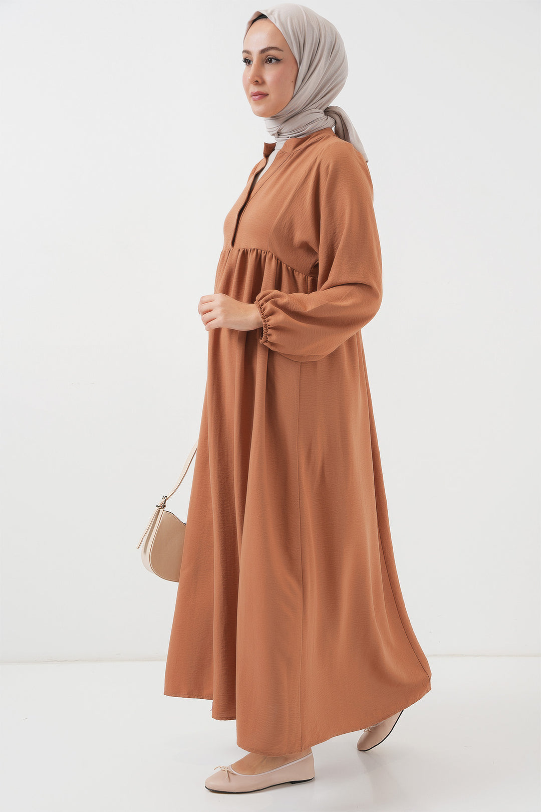 BGD Women Woman Long Hijab Dress 2525 - Brown - Euclid