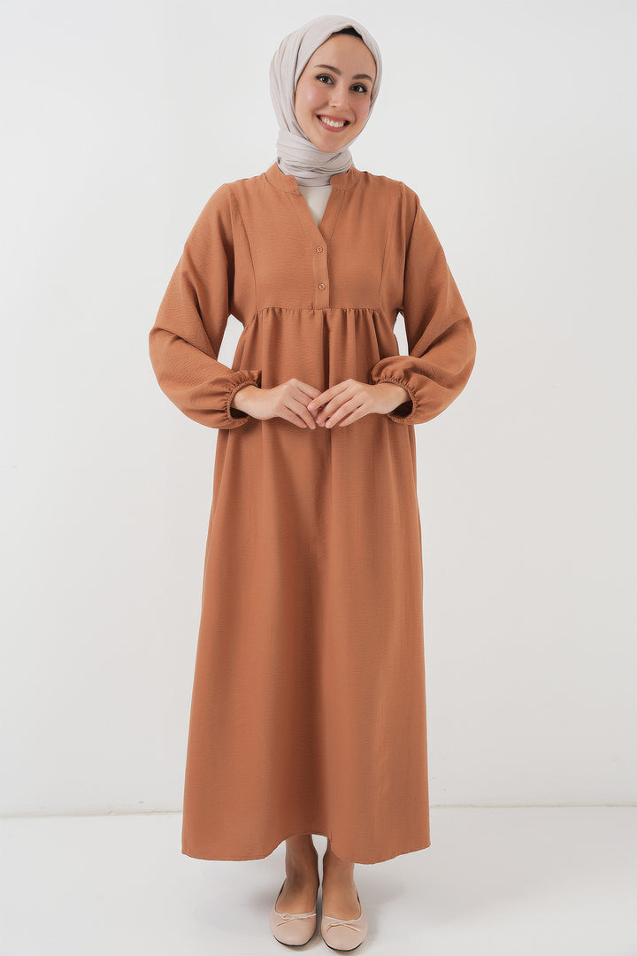 BGD Women Woman Long Hijab Dress 2525 - Brown - Antioch