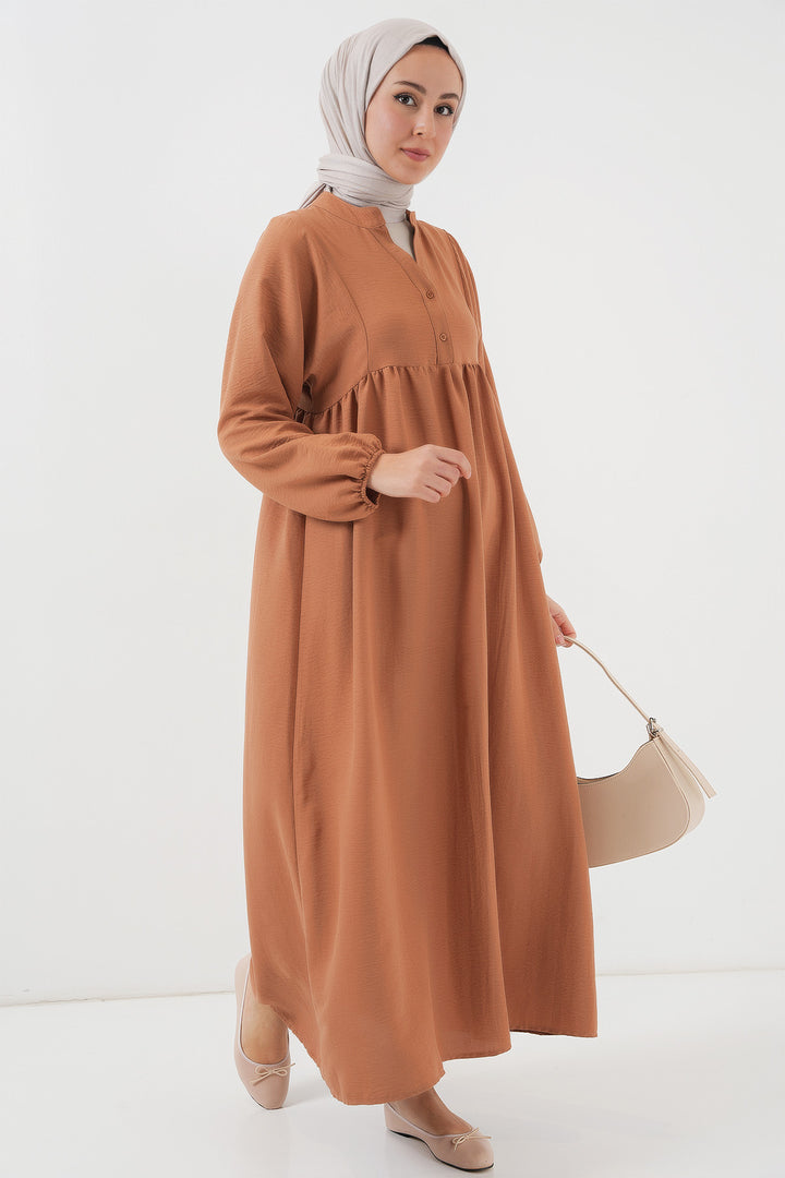 BGD Women Woman Long Hijab Dress 2525 - Brown - Antioch