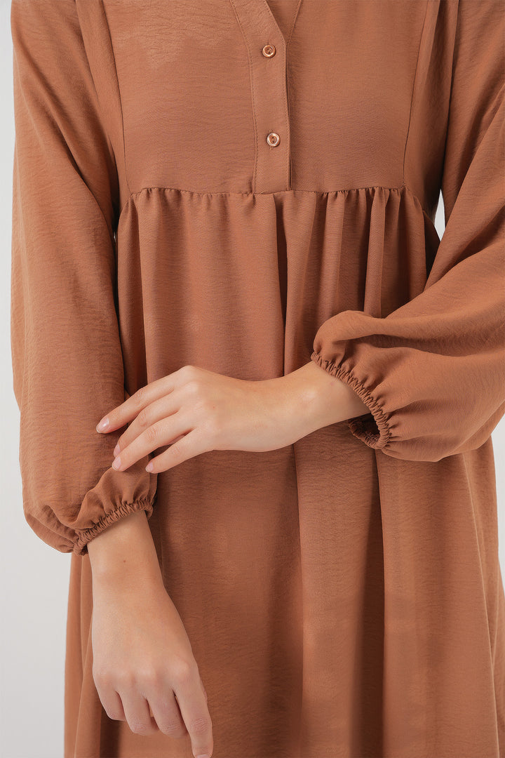 BGD Women Woman Long Hijab Dress 2525 - Brown - Antioch