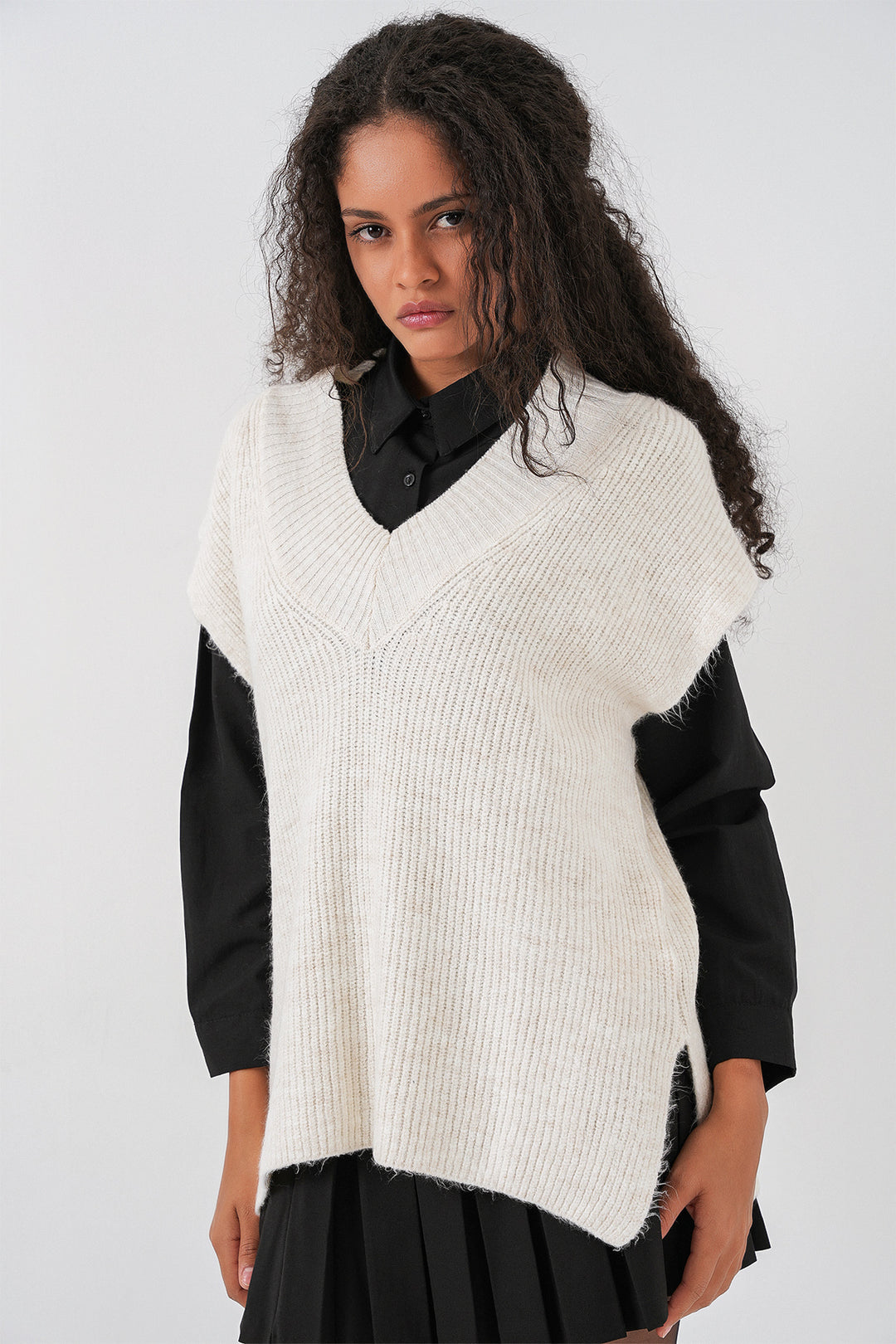 BGD Women Women's V-Neck Sweater 15925 - Ecru - Heilbronn