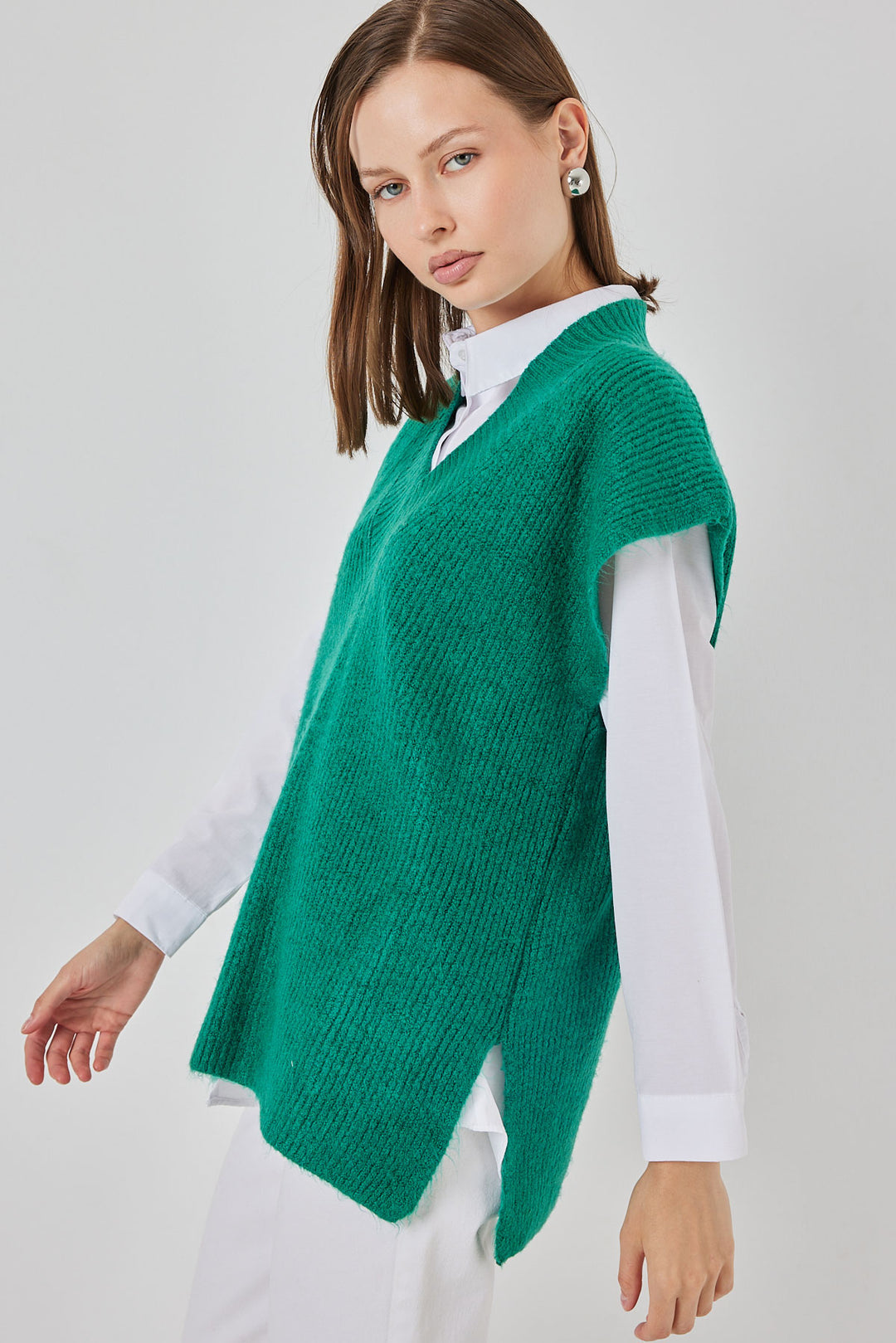 BGD Women Women's V-Neck Sweater 15925 - Emerald Green - Gainesville