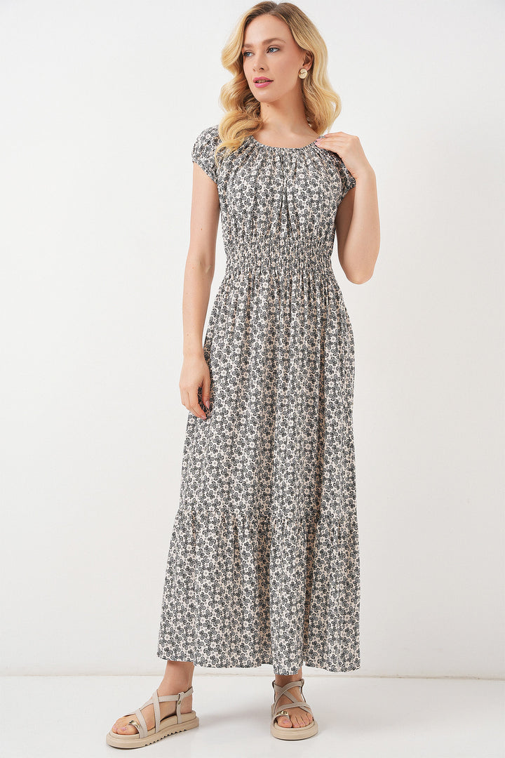 BGD Women Women's Dress with Ruched Detail 2544 - Black - Tenancingo