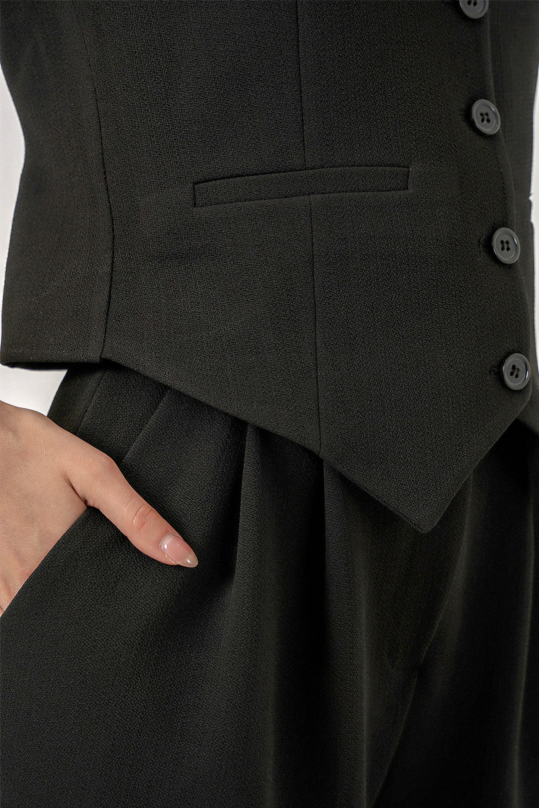 BGD Women Kadın Yelek Pantolon İkili Takım 30091 - Siyah - Portland