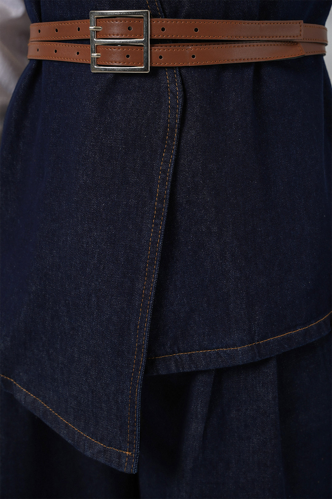 BGD Women Women's Vest Pants Denim Two Piece Set 30062 - Dark Blue - Haarlem