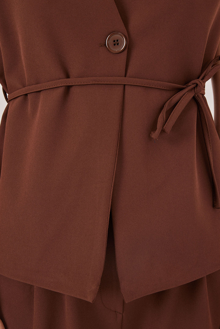 BGD Women Woman Vest Pants Fabric Set 30050 - Brown - Burlington