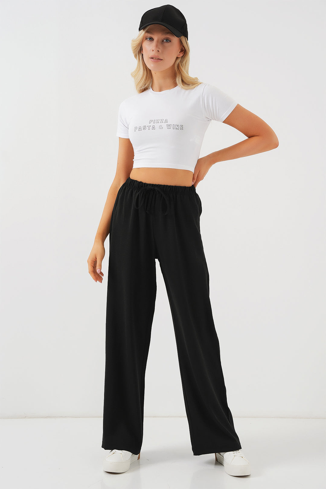 BGD Women Women's High Waist Wide Leg Pants - Black - Mooresville
