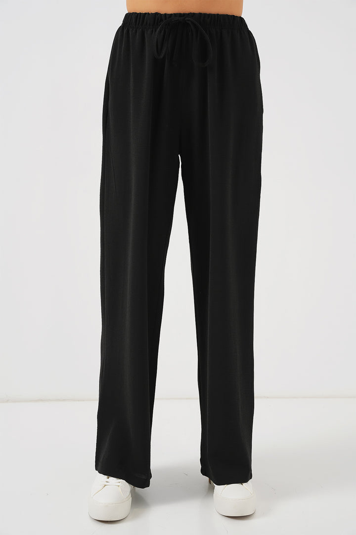 BGD Women Women's High Waist Wide Leg Pants - Black - Mooresville