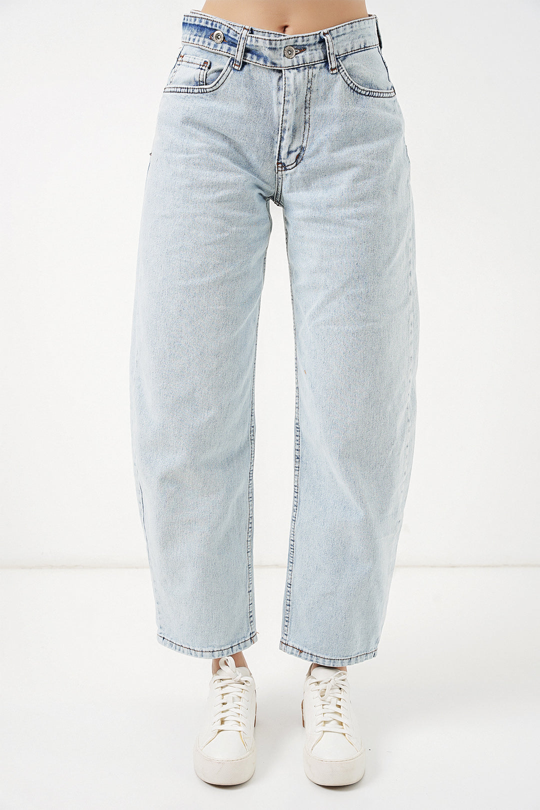 BGD Women Kadın Yüksek Bel Kot Pantolon 30081 - Buz Mavi - Freehold