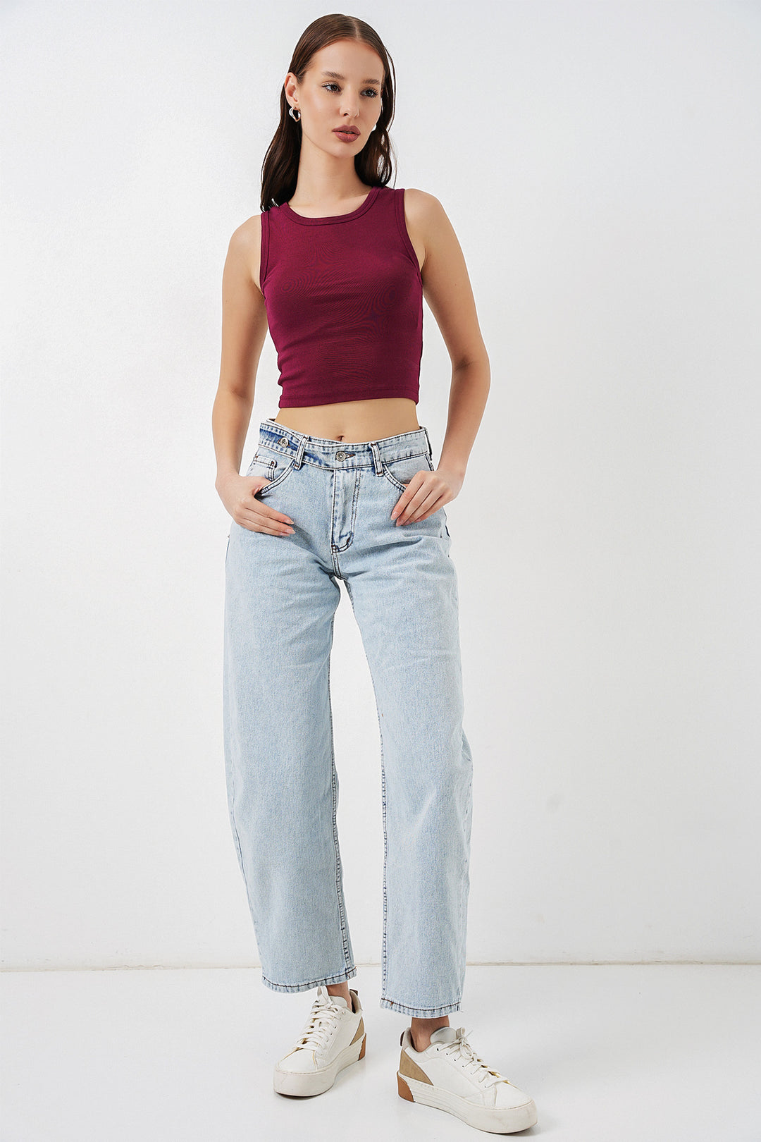 BGD Women Kadın Yüksek Bel Kot Pantolon 30081 - Buz Mavi - Freehold
