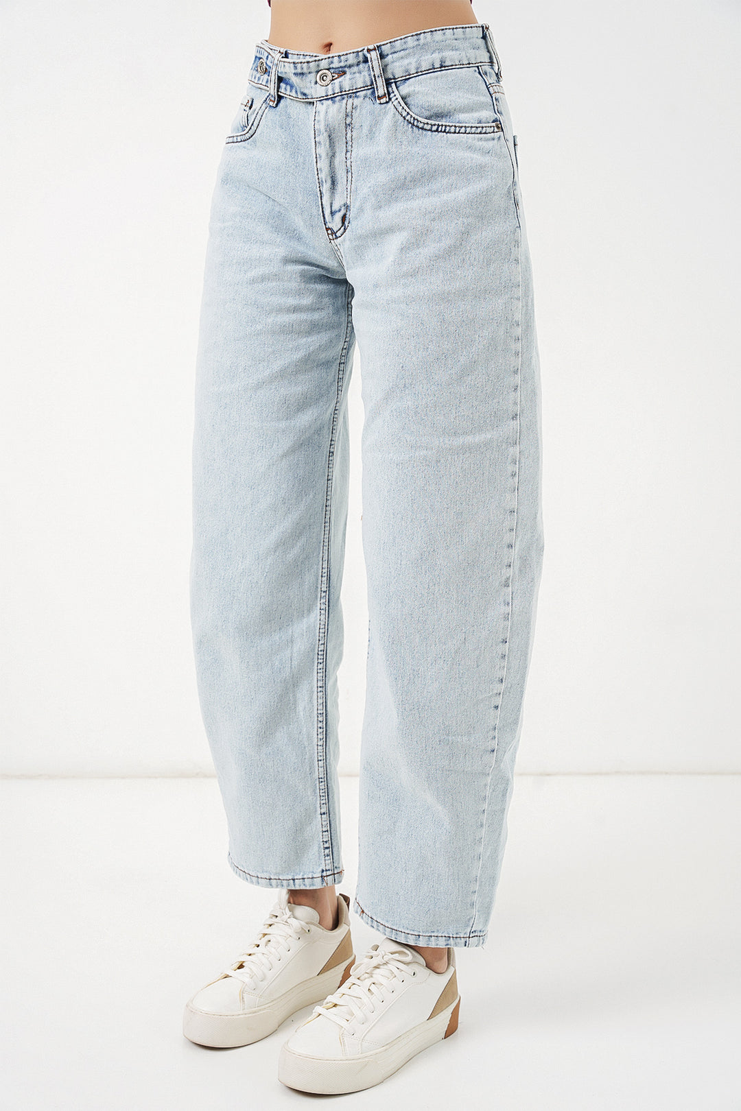 BGD Women Kadın Yüksek Bel Kot Pantolon 30081 - Buz Mavi - Freehold