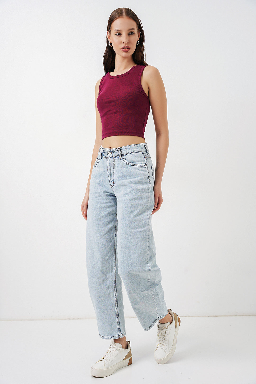 BGD Women Kadın Yüksek Bel Kot Pantolon 30081 - Buz Mavi - Freehold