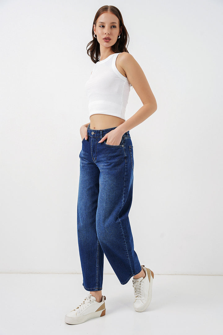 BGD Women Kadın Yüksek Bel Kot Pantolon 30081 - Lacivert - Centreville