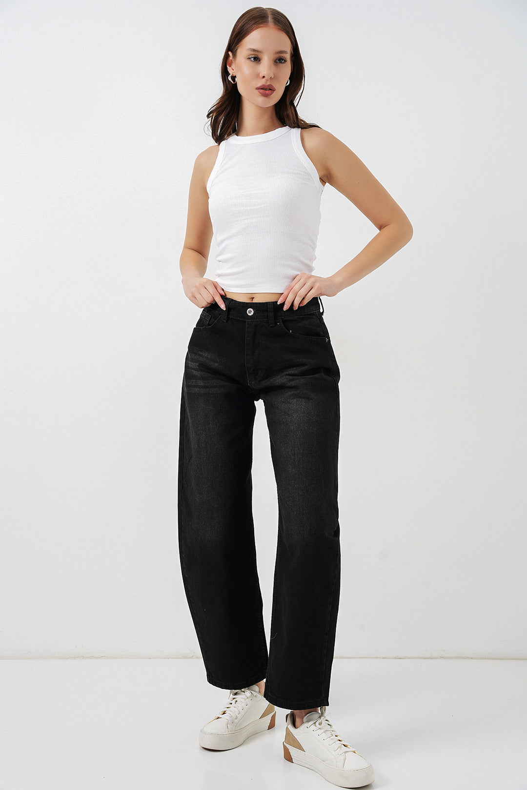 BGD Women Kadın Yüksek Bel Kot Pantolon 30081 - Siyah - Penfield