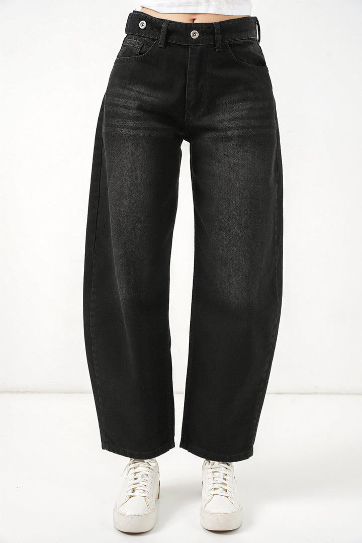 BGD Women Kadın Yüksek Bel Kot Pantolon 30081 - Siyah - Penfield
