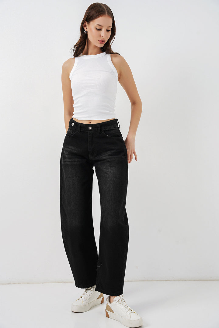 BGD Women Kadın Yüksek Bel Kot Pantolon 30081 - Siyah - Penfield