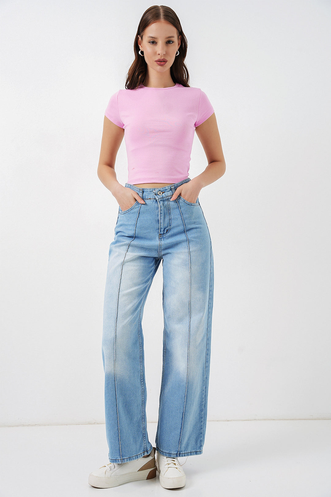 BGD Women Kadın Yüksek Bel Kot Pantolon 30082 - Açık Mavi - Houten