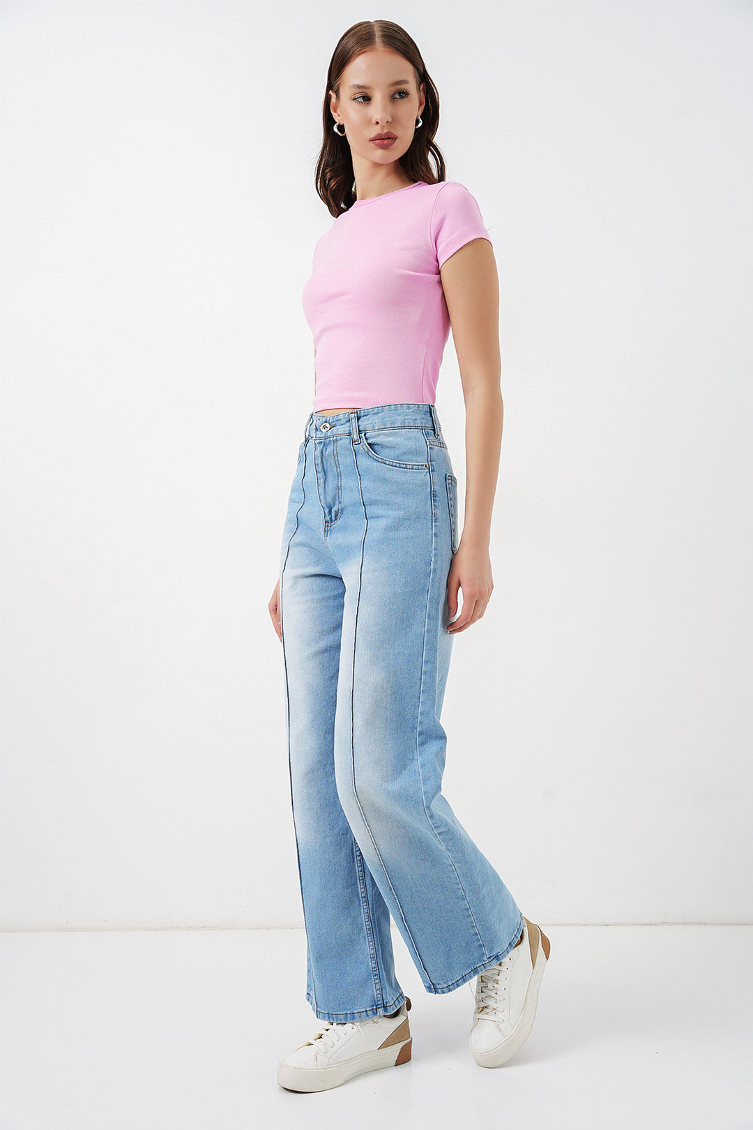 BGD Women Kadın Yüksek Bel Kot Pantolon 30082 - Açık Mavi - Houten