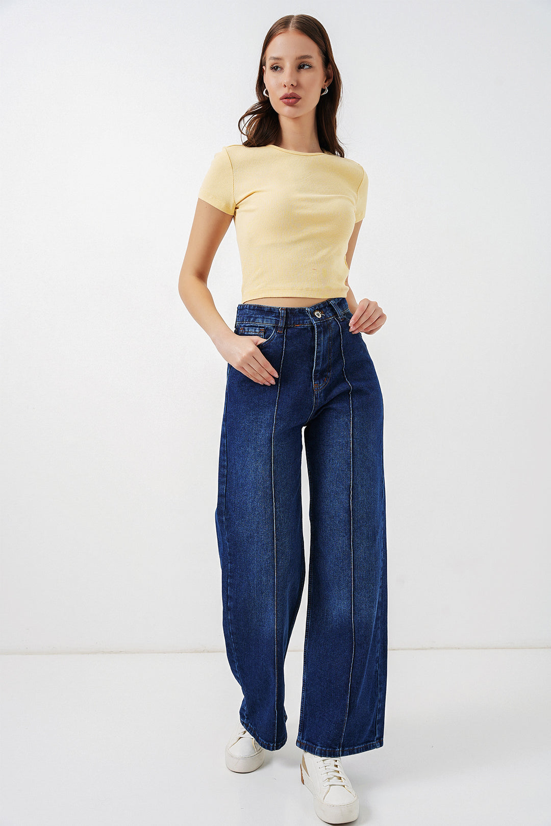 BGD Women Kadın Yüksek Bel Kot Pantolon 30082 - Lacivert - Emmen
