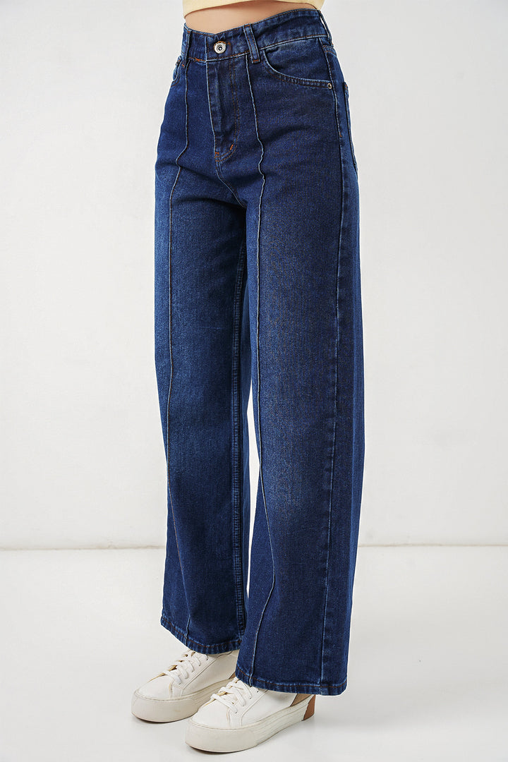 BGD Women Kadın Yüksek Bel Kot Pantolon 30082 - Lacivert - Emmen