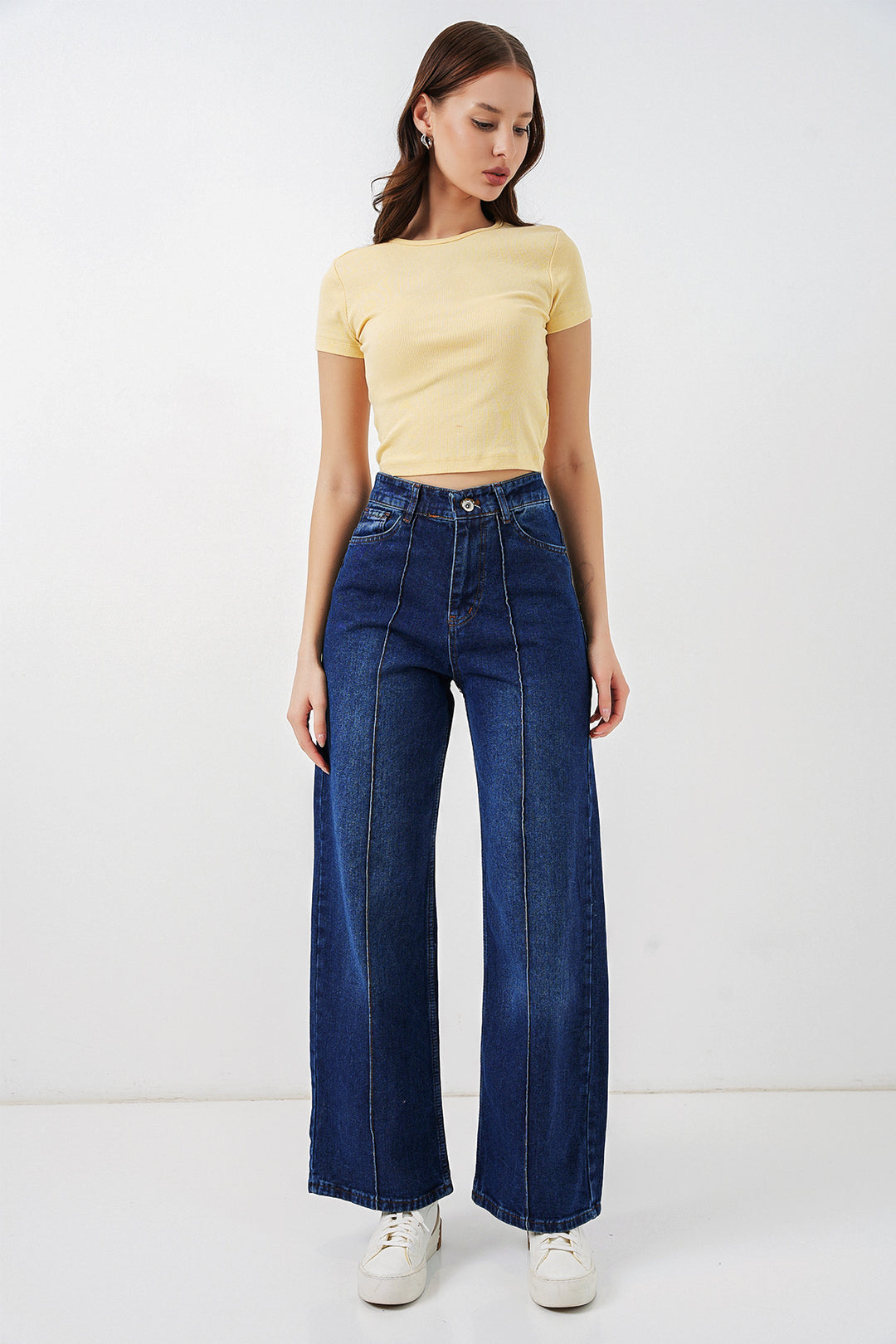 BGD Women Kadın Yüksek Bel Kot Pantolon 30082 - Lacivert - Emmen