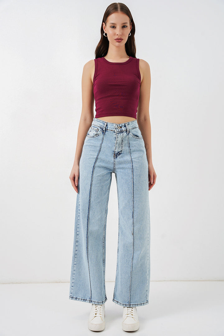 BGD Women Kadın Yüksek Bel Kot Pantolon 30082 - Mavi - Conflans-Sainte-Honorine