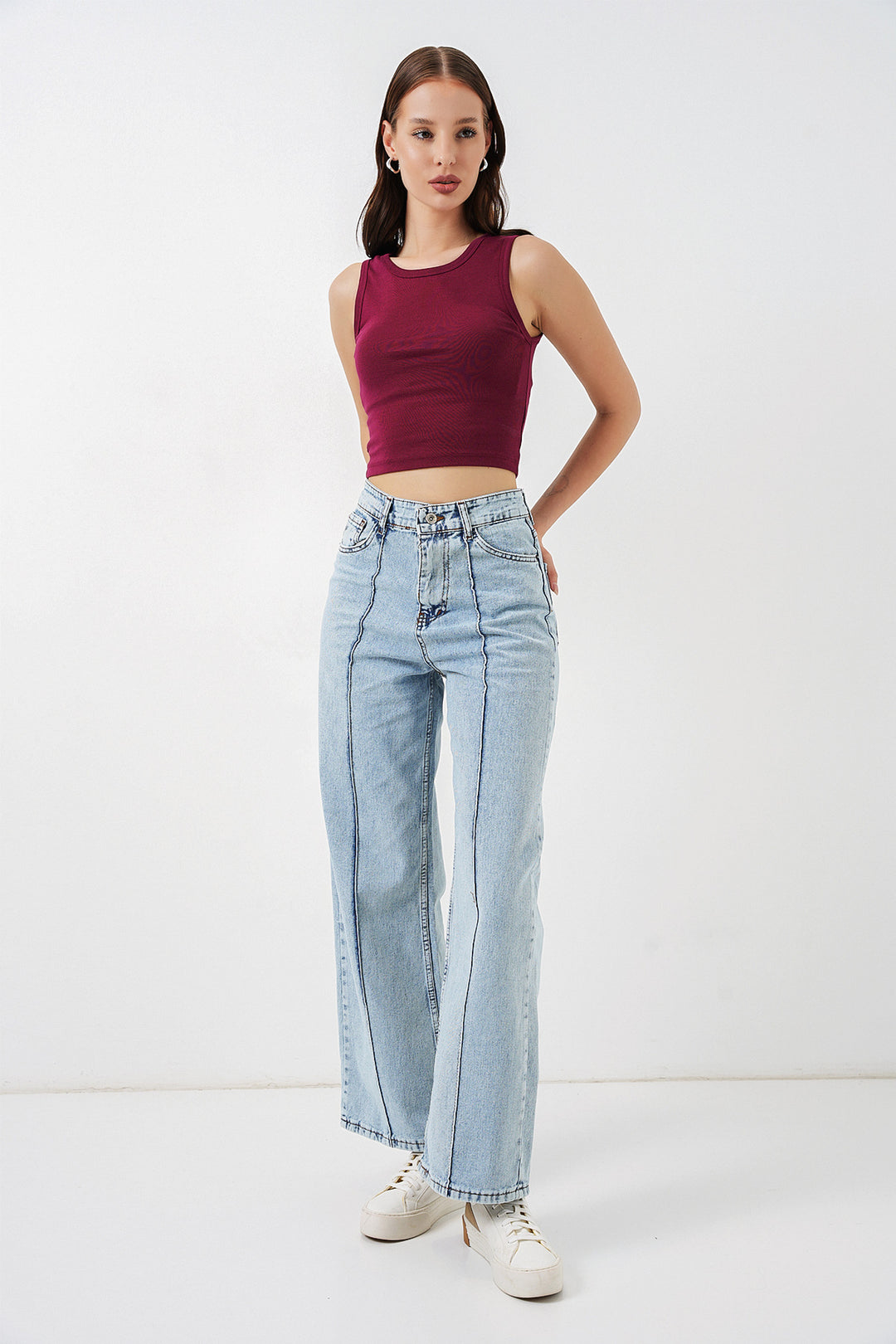 BGD Women Kadın Yüksek Bel Kot Pantolon 30082 - Mavi - Conflans-Sainte-Honorine