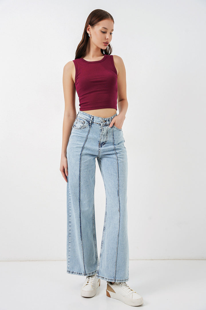 BGD Women Kadın Yüksek Bel Kot Pantolon 30082 - Mavi - Conflans-Sainte-Honorine