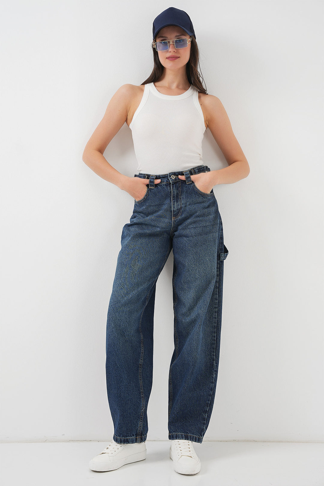 BGD Women Women's High Waist Jeans 6701 - Navy Blue - Baltimore