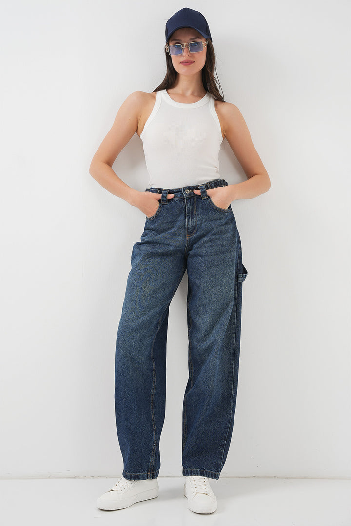 BGD Women Women's High Waist Jeans 6701 - Navy Blue - Baltimore