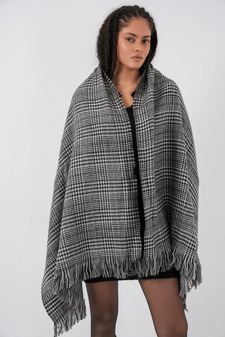 BGD Women Kadın Yumuşak Dokulu Kalın Şal Atkı 15951 - Antrasit - Attleboro