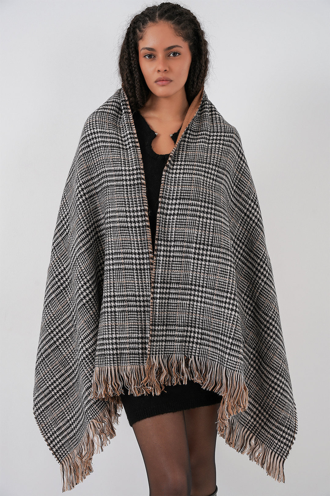 BGD Women Women Soft Textured Thick Shawl Scarf 15951 - Camel - Addison