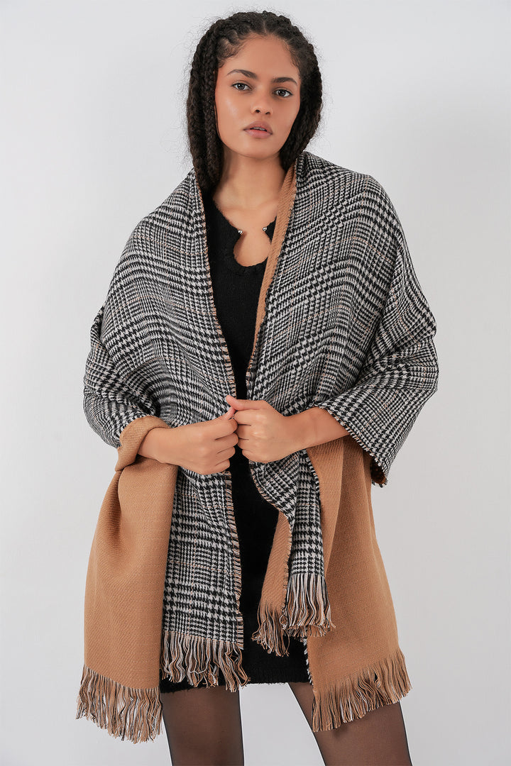 BGD Women Women Soft Textured Thick Shawl Scarf 15951 - Camel - Addison