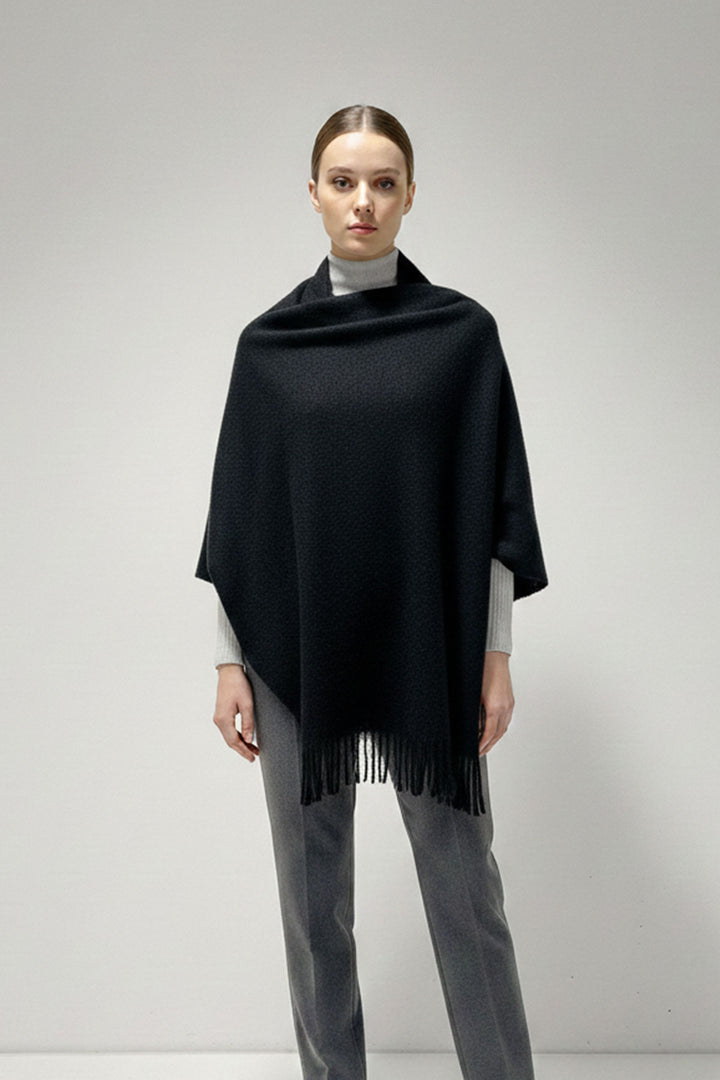 BGD Women Woman Soft Textured Thick Scarf 15951 - Dark Black - Cumberland