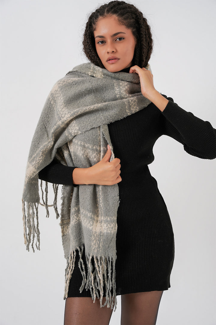 BGD Women Woman Soft Textured Thick Scarf 15951 - Dark Grey - Lakeshore