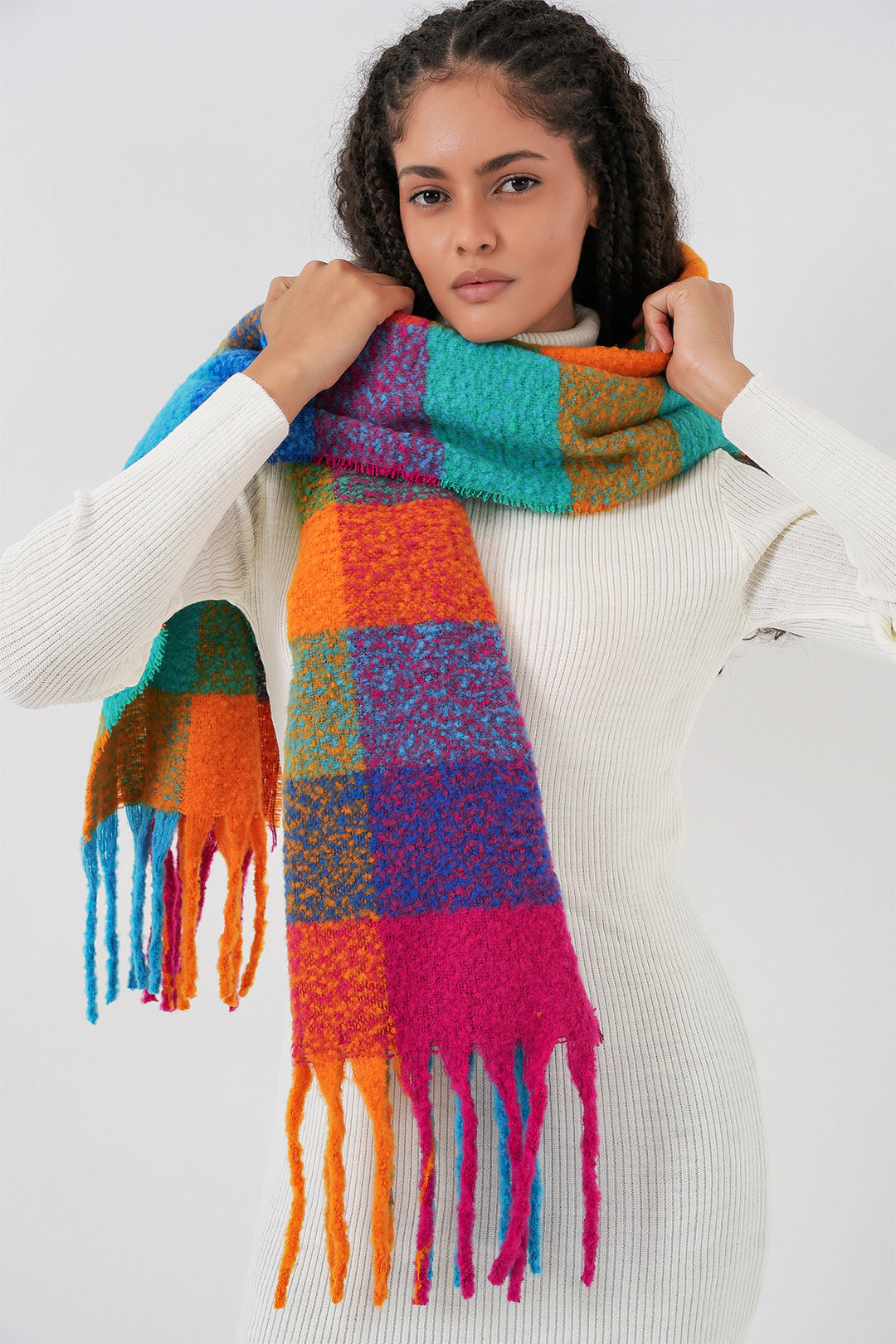 BGD Women Woman Soft Textured Thick Scarf 15951 - Fuchsia - San Miguel de Allende