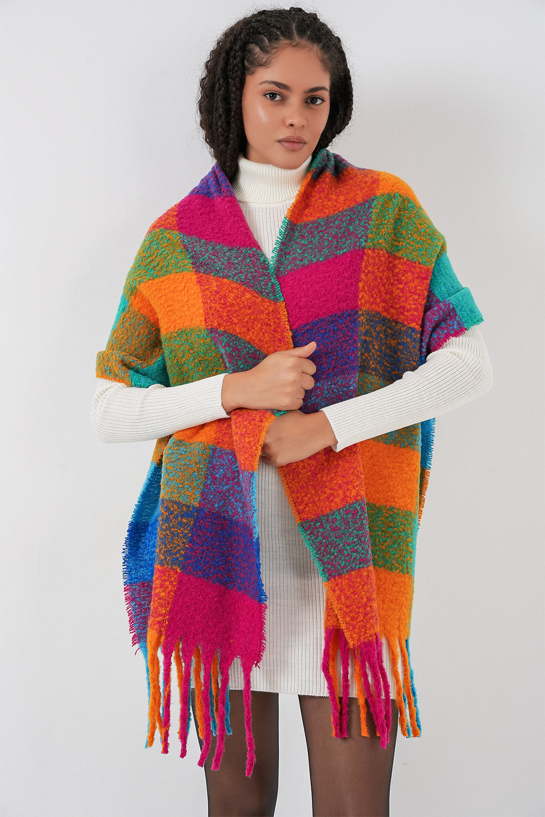 BGD Women Woman Soft Textured Thick Scarf 15951 - Fuchsia - San Miguel de Allende